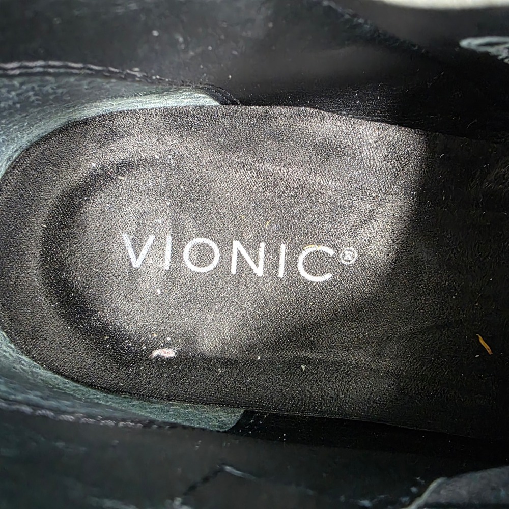 Vionic Cecily Ankle Boots Black Waterproof Leather Shooties Womens 7 Excellent - Picture 5 of 8